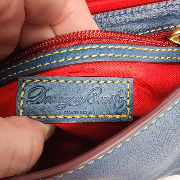 Dooney & Bourke Leather Slate Blue Crossbody Saddle Bag/ Purse Adjustable Strap - Picture 11 of 16